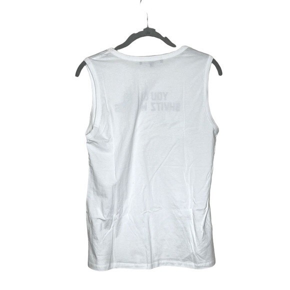 UNKOSHER MARKET You Can't Shvitz With Us White Tank Top Black Graphic Size XL - Picture 6 of 8